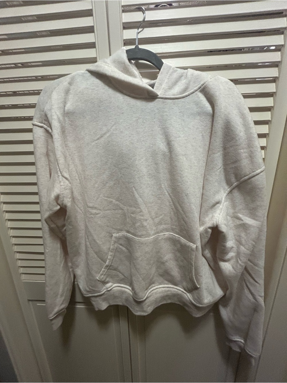 Women's Cream Hooded Pullover Sweatshirt